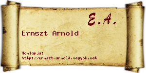 Ernszt Arnold névjegykártya